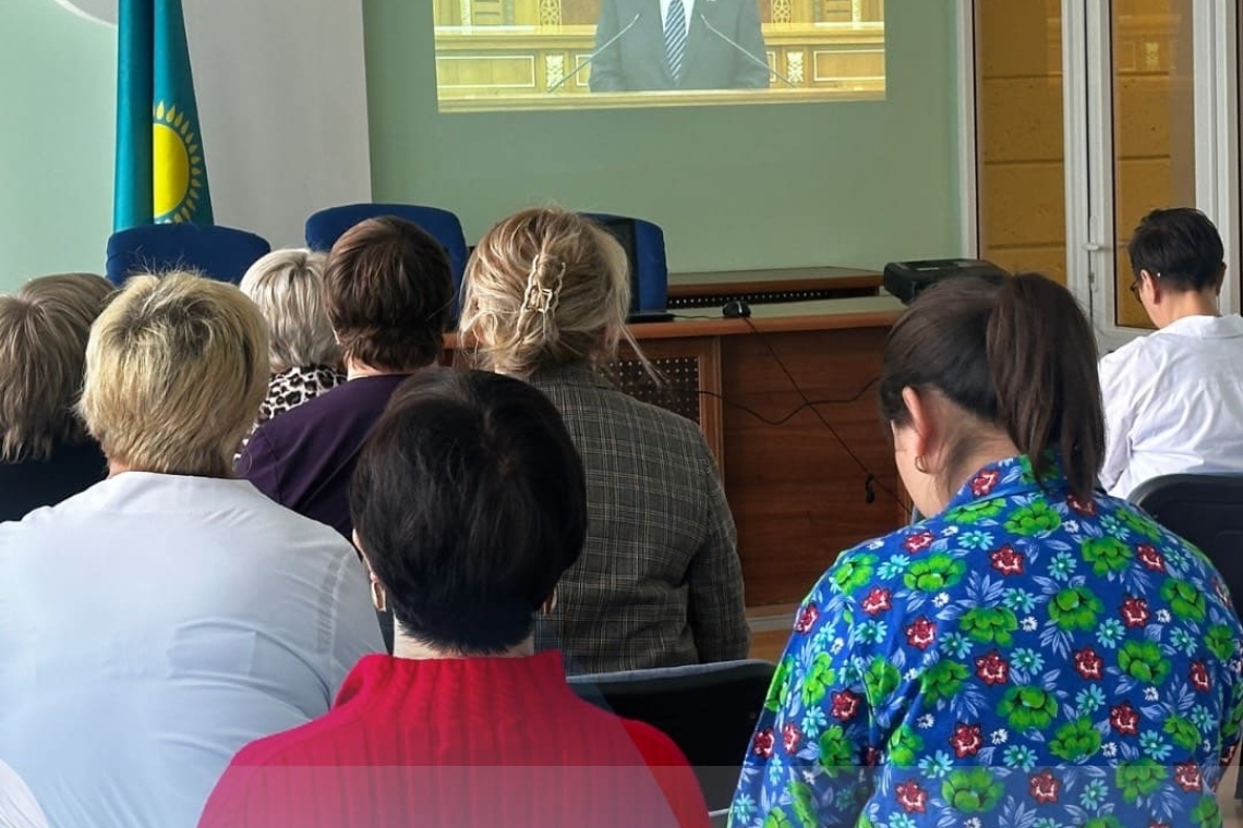 Сегодня сотрудники Многопрофильной городской больницы скорой медицинской помощи собрались для прослушивания послания Президента Республики Казахстан